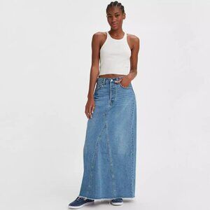 Levi's Women's Iconic Long Skirt- Denim Maxi Length Skirt- Size 25